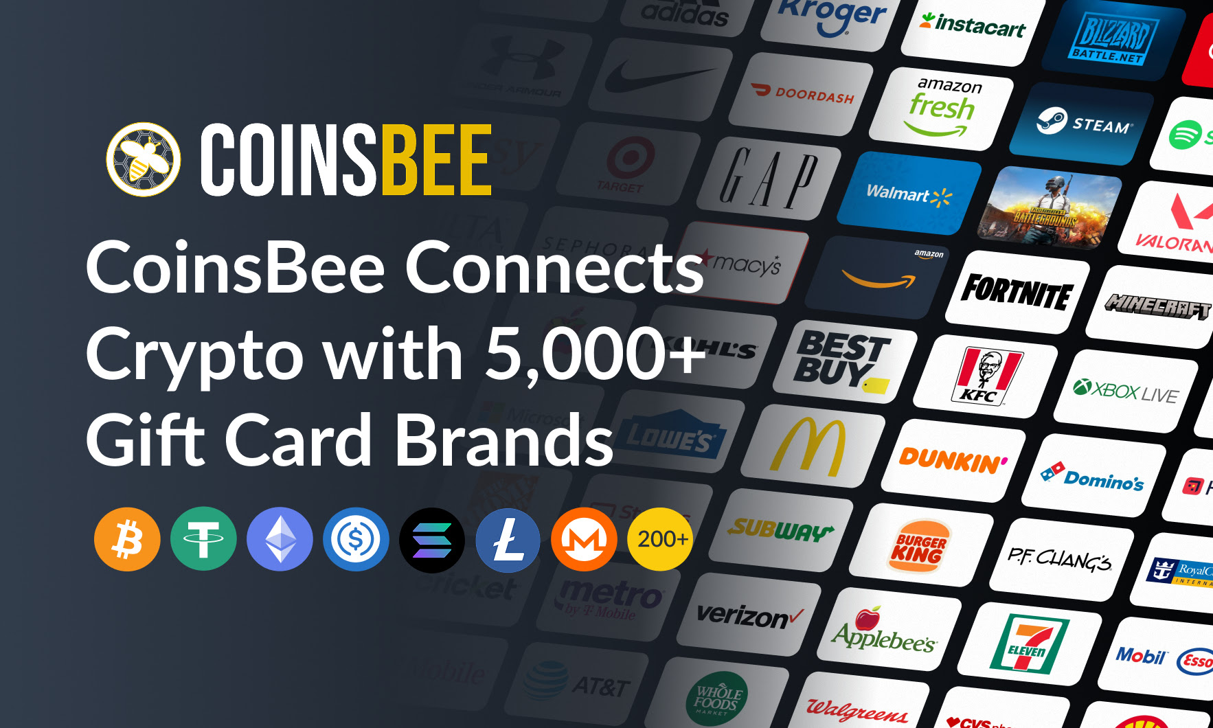 CoinsBee Emerges as World’s Largest Crypto Gift Card Platform After Surpassing 5,000 Gift Card Brands